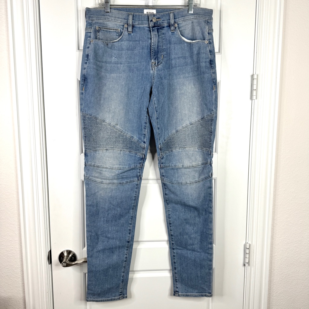 Hudson Jeans Ethan Biker Skinny Ribbed Jeans Size 34